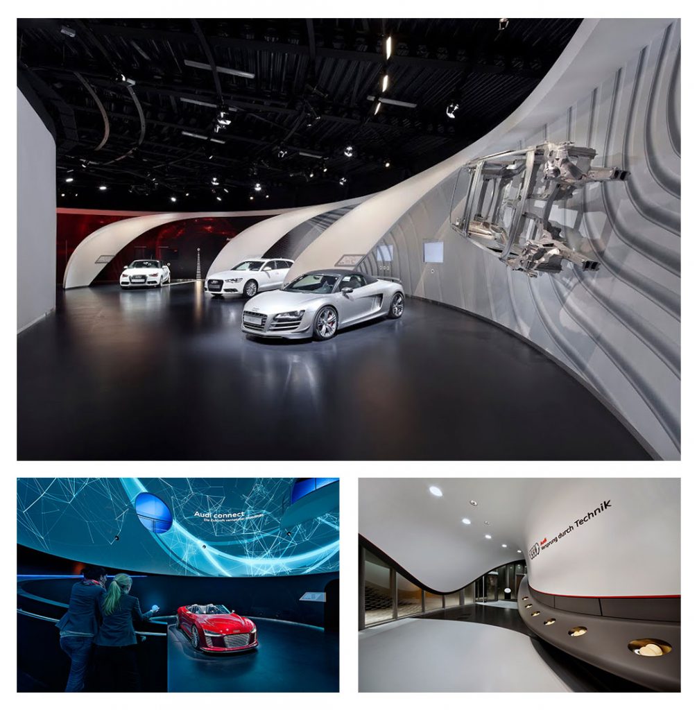 展位的設(shè)計(jì)取決于展示設(shè)計(jì)師的創(chuàng)造性技能插圖 奧迪展廳設(shè)計(jì)