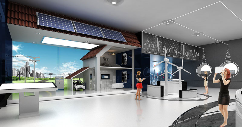 環保企業展廳設計理念及落地方案插圖 環保企業展廳設計效果圖